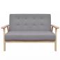 Preview: Sofa-Set 3-tlg. Stoff Hellgrau