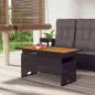 Preview: ARDEBO.de - Gartentisch Schwarz 100x50x43/63 cm Akazienholz & Poly Rattan