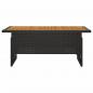 Preview: Gartentisch Schwarz 100x50x43/63 cm Akazienholz & Poly Rattan