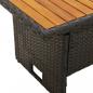 Preview: Gartentisch Schwarz 100x50x43/63 cm Akazienholz & Poly Rattan