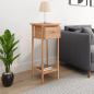 Preview: Beistelltisch mit Schublade 25x25x60 cm Massivholz Nussbaum 