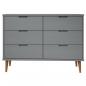 Preview: Schubladenschrank MOLDE Grau 113x40x80 cm Massivholz Kiefer