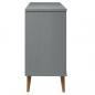 Preview: Schubladenschrank MOLDE Grau 113x40x80 cm Massivholz Kiefer