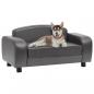 Preview: ARDEBO.de - Hundesofa Grau 80x50x40 cm Kunstleder