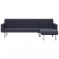 Preview: Schlafsofa in L-Form Dunkelgrau Polyester