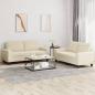 Preview: ARDEBO.de - 2-tlg. Sofagarnitur Creme Stoff