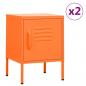 Preview: ARDEBO.de - Nachttische 2 Stk. Orange 35x35x51 cm Stahl