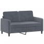 Preview: 2-Sitzer-Sofa Dunkelgrau 120 cm Samt