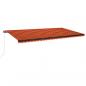 Preview: Markise Manuell Einziehbar mit LED 600x350 cm Orange & Braun