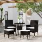 Preview: ARDEBO.de - 5-tlg. Garten-Lounge-Set Poly Rattan Schwarz