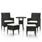 Preview: 5-tlg. Garten-Lounge-Set Poly Rattan Schwarz