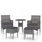 Preview: 5-tlg. Garten-Lounge-Set Poly Rattan Grau