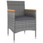 Preview: 5-tlg. Garten-Lounge-Set Poly Rattan Grau