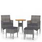 Preview: 5-tlg. Garten-Lounge-Set Poly Rattan Grau