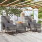 Preview: ARDEBO.de - 5-tlg. Garten-Bistro-Set Poly Rattan & Massivholz Akazie Grau