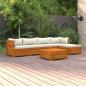 Preview: ARDEBO.de - 6-tlg. Garten-Lounge-Set mit Kissen Massivholz Akazie