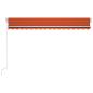 Preview: Markise Manuell Einziehbar mit LED 400x350 cm Orange und Braun