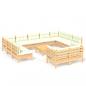 Preview: 12-tlg. Garten-Lounge-Set mit Creme Kissen Massivholz Kiefer