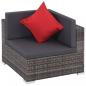 Preview: 8-tlg. Garten-Lounge-Set mit Kissen Poly Rattan Grau