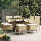 Preview: ARDEBO.de - 9-tlg. Garten-Essgruppe Poly Rattan Beige