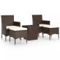 Preview: 5-tlg. Bistro-Set Poly-Rattan und Hartglas Braun