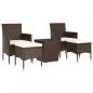 Preview: 5-tlg. Bistro-Set Poly-Rattan und Hartglas Braun