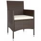 Preview: 5-tlg. Bistro-Set Poly-Rattan und Hartglas Braun