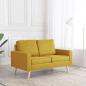 Preview: ARDEBO.de - 2-Sitzer-Sofa Gelb Stoff