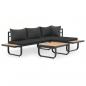 Preview: ARDEBO.de - 2-tlg. Garten-Ecksofa-Set mit Auflagen Aluminium WPC