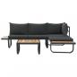 Preview: 2-tlg. Garten-Ecksofa-Set mit Auflagen Aluminium WPC