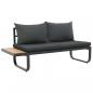 Preview: 2-tlg. Garten-Ecksofa-Set mit Auflagen Aluminium WPC