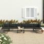 Preview: ARDEBO.de - 5-tlg. Garten-Ecksofa-Set mit Auflagen Aluminium und WPC