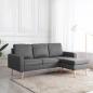 Preview: ARDEBO.de - 3-Sitzer-Sofa mit Hocker Hellgrau Stoff