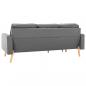 Preview: 3-Sitzer-Sofa mit Hocker Hellgrau Stoff