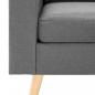 Preview: 3-Sitzer-Sofa mit Hocker Hellgrau Stoff