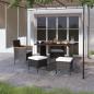 Preview: ARDEBO.de - 4-tlg. Gartenstuhl und Hocker Set Poly Rattan Schwarz