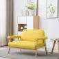 Preview: ARDEBO.de - 2-Sitzer-Sofa Stoff Gelb