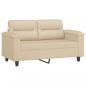 Preview: 2-Sitzer-Sofa mit Kissen Creme 120 cm Mikrofasergewebe