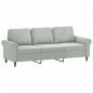 Preview: 3-Sitzer-Sofa mit Hocker Hellgrau 180 cm Samt