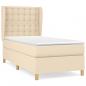 Preview: ARDEBO.de - Boxspringbett mit Matratze Creme 80x200 cm Stoff