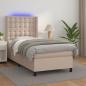 Preview: ARDEBO.de - Boxspringbett mit Matratze & LED Cappuccino-Braun 80x200cm