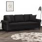 Preview: ARDEBO.de - 3-Sitzer-Sofa mit Zierkissen Schwarz 180 cm Samt