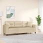 Preview: ARDEBO.de - 3-Sitzer-Sofa mit Kissen Creme 180 cm Mikrofasergewebe