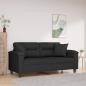 Preview: ARDEBO.de - 2-Sitzer-Sofa mit Kissen Schwarz 140 cm Mikrofasergewebe