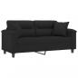 Preview: 2-Sitzer-Sofa mit Kissen Schwarz 140 cm Mikrofasergewebe