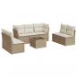 Preview: 8-tlg. Garten-Sofagarnitur mit Kissen Beige Poly Rattan