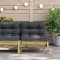 Preview: Gartensofa ohne Armlehnen mit Kissen Kiefernholz