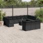 Preview: ARDEBO.de - 14-tlg. Garten-Sofagarnitur mit Kissen Schwarz Poly Rattan