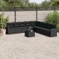 Preview: ARDEBO.de - 10-tlg. Garten-Sofagarnitur mit Kissen Schwarz Poly Rattan