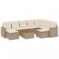 Preview: 10-tlg. Garten-Sofagarnitur mit Kissen Beige Poly Rattan